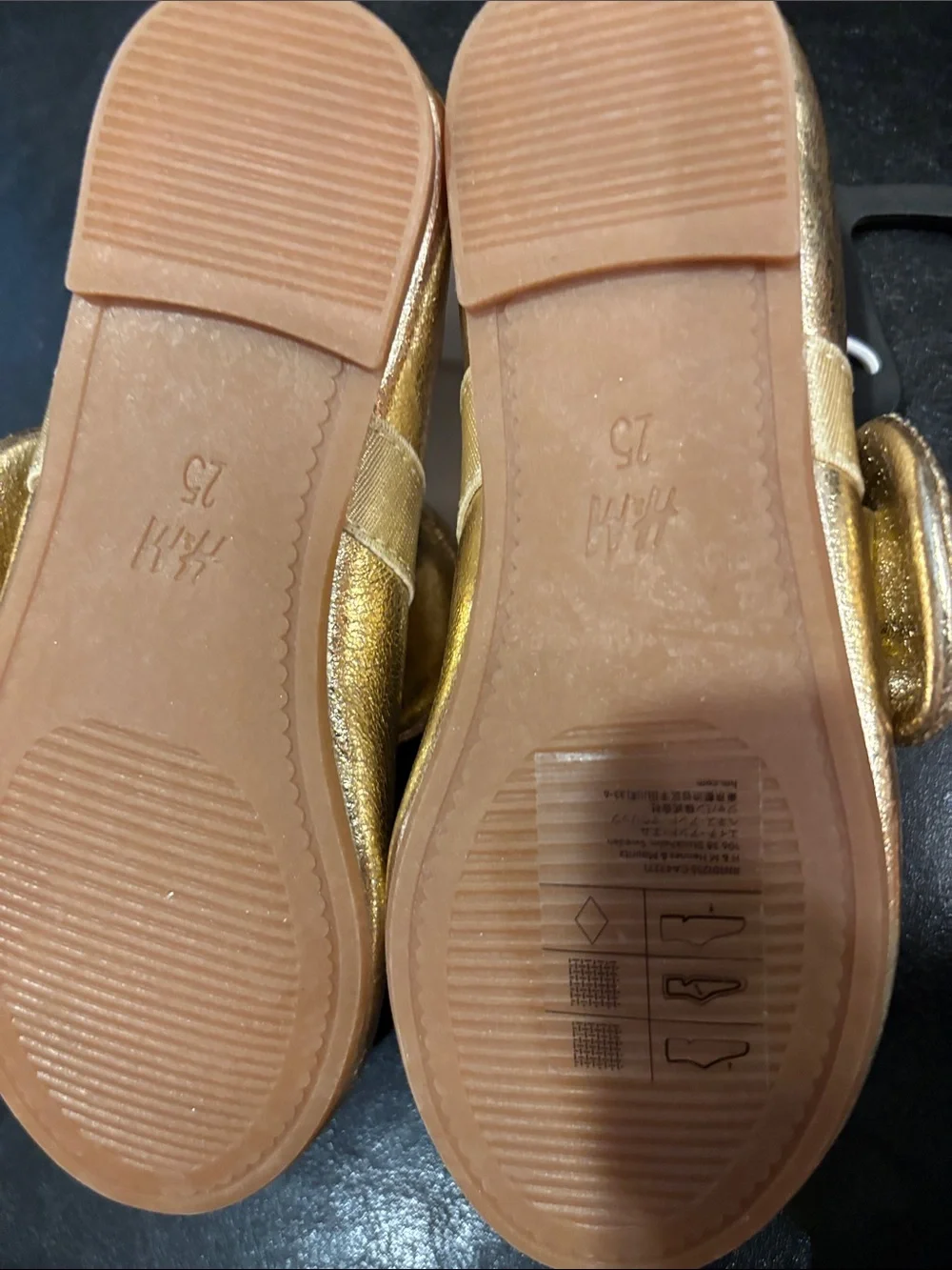 H&M Metallic Gold Bow Ballet Flats for Kids
